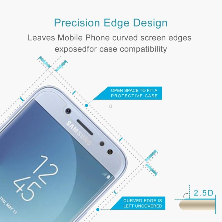 50 PCS For Galaxy J5 (2017) (EU Version) 0.26mm 9H Surface Hardness 2.5D Explosion-proof Non-full Screen Tempered Glass Screen F
