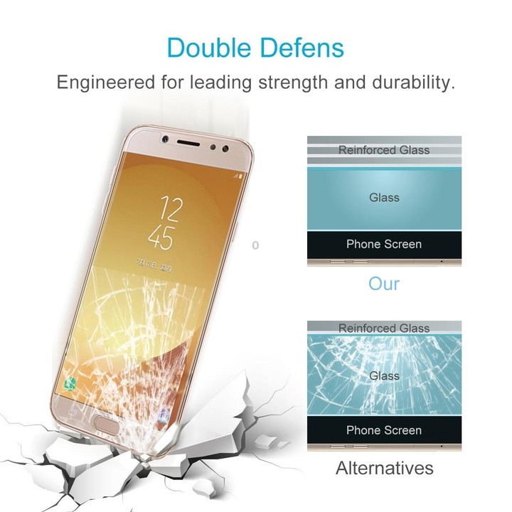 10 PCS For Galaxy J7 (2017) (EU Version) 0.26mm 9H Surface Hardness 2.5D Explosion-proof Non-full Screen Tempered Glass Screen F
