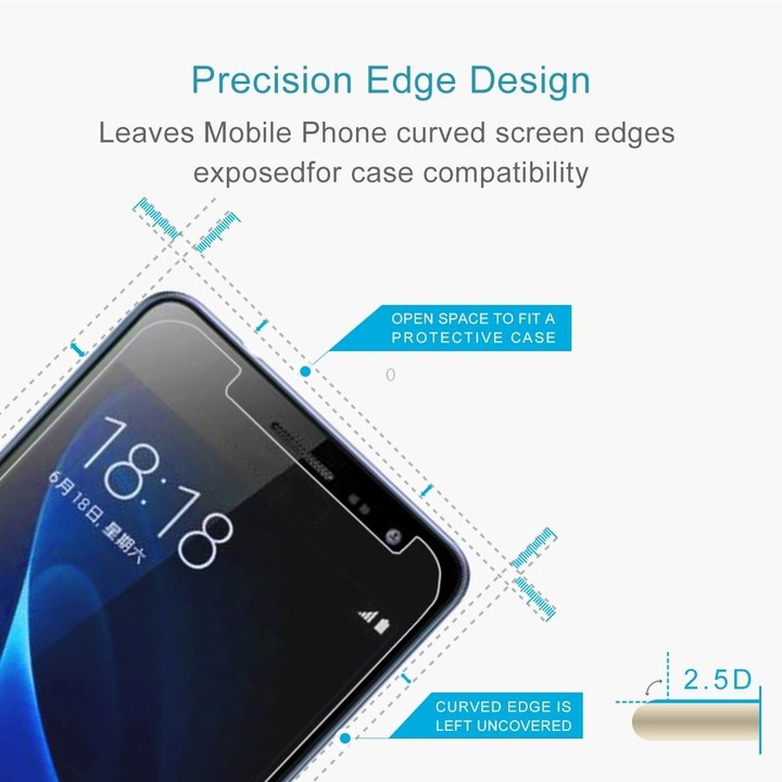 50 PCS for Galaxy J3 (2017) (EU Version) 0.26mm 9H Surface Hardness 2.5D Explosion-proof Non-full Screen Tempered Glass Screen F