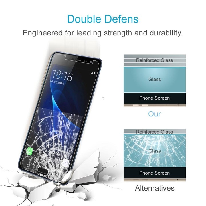 50 PCS for Galaxy J3 (2017) (EU Version) 0.26mm 9H Surface Hardness 2.5D Explosion-proof Non-full Screen Tempered Glass Screen F