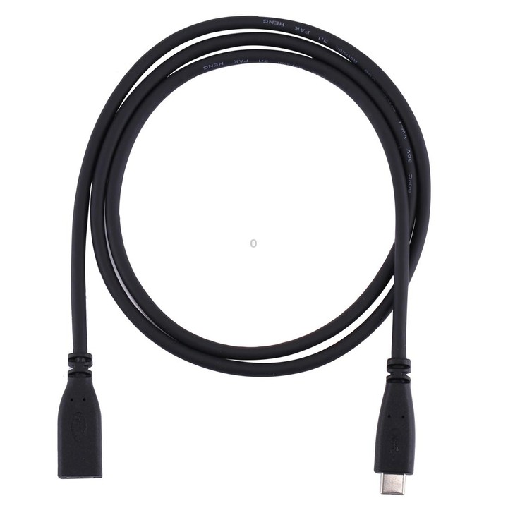 1m USB-C / Type-C 3.1 Male to USB-C / Type-C Female Connector Adapter Cable(Black)
