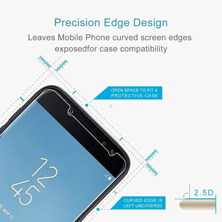 50 PCS 0.26mm 9H 2.5D Tempered Glass Film for Galaxy J4 (2018) , No Retail Package