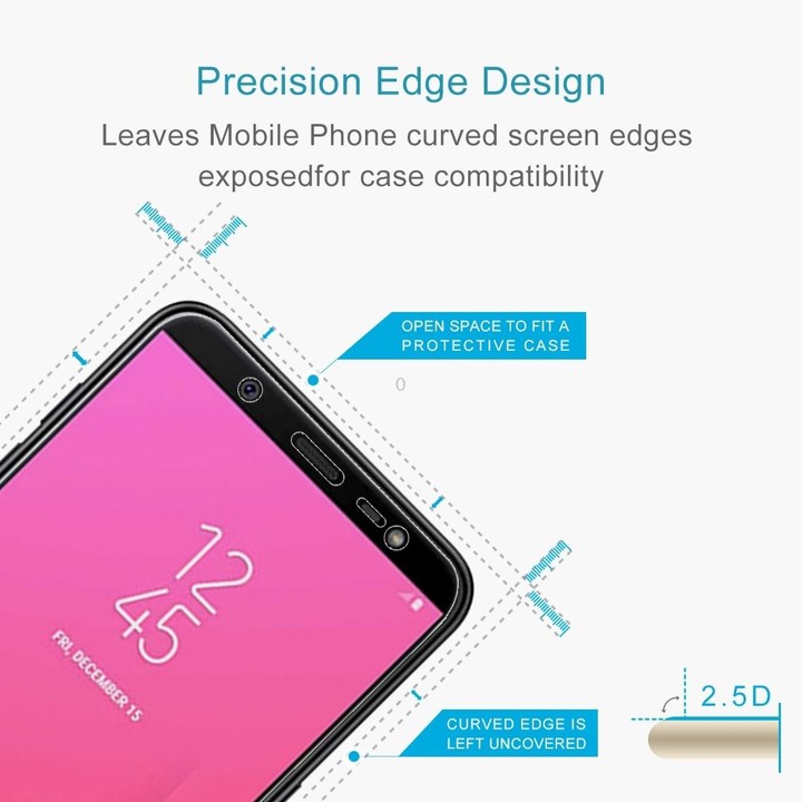 100 PCS 0.26mm 9H 2.5D Tempered Glass Film for Galaxy J8 (2018)