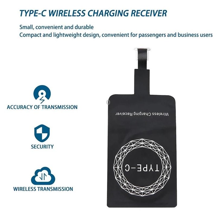 5V 800mA Qi Standard Wireless Charging Receiver with USB-C / Type-C Port