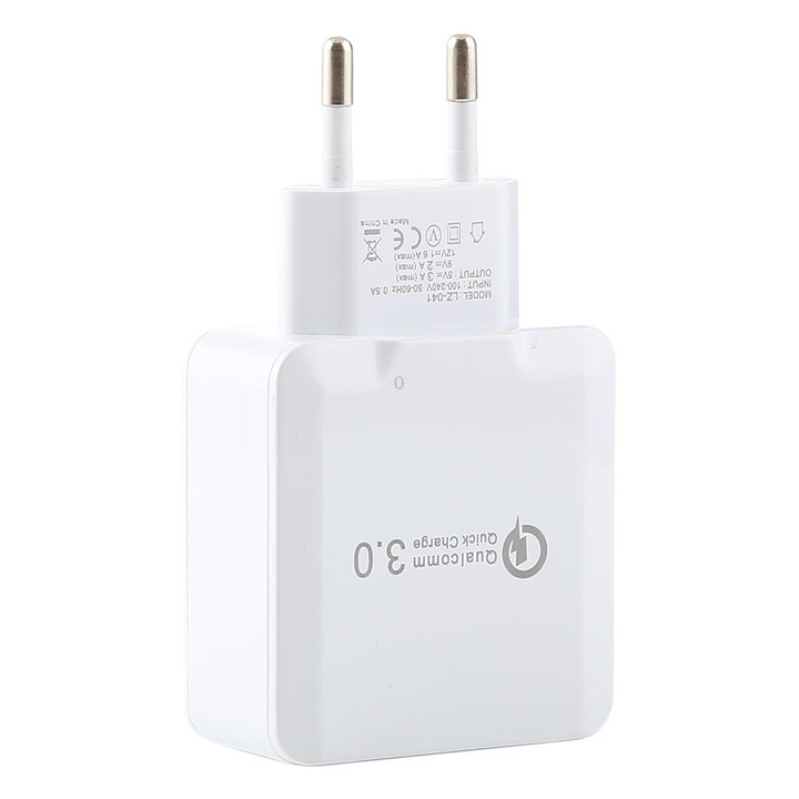LZ-041 Portable Smart Quick Charger 3.0, EU Plug(White)
