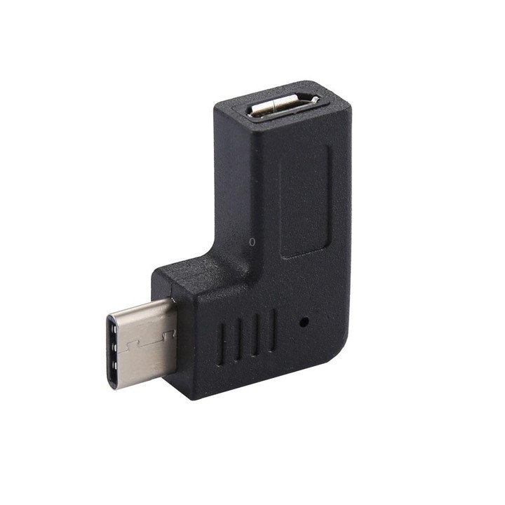 Micro USB Female to USB-C / Type-C Male Elbow Adapter Converter, For Samsung, Huawei, Xiaomi, HTC, Meizu, Sony and other Smartph