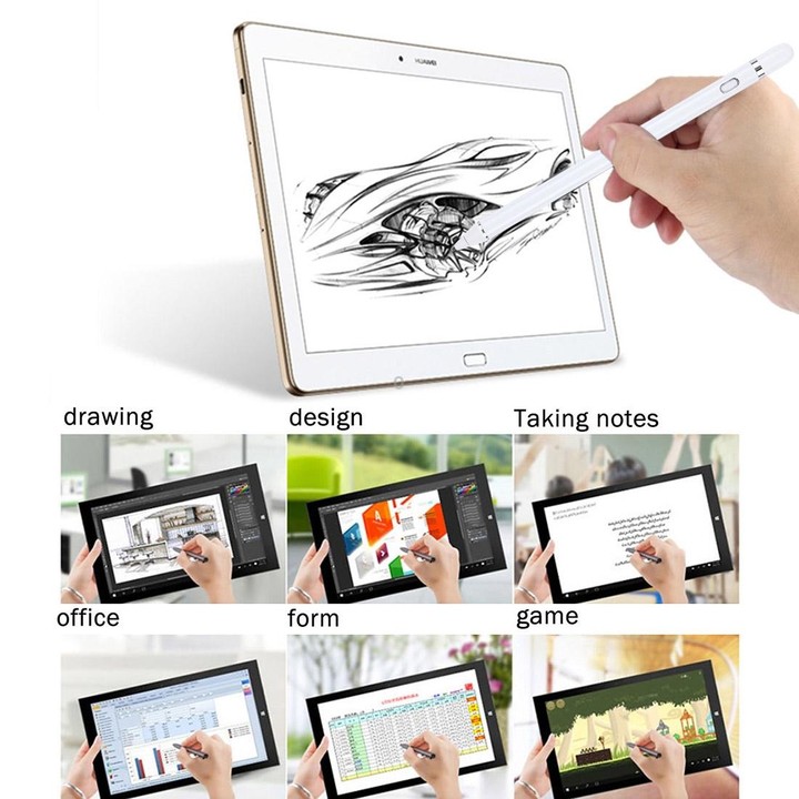 Long Universal Rechargeable Capacitive Touch Screen Stylus Pen with 2.3mm Superfine Metal Nib for iPhone, iPad, Samsung, and Oth