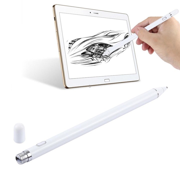 Long Universal Rechargeable Capacitive Touch Screen Stylus Pen with 2.3mm Superfine Metal Nib for iPhone, iPad, Samsung, and Oth