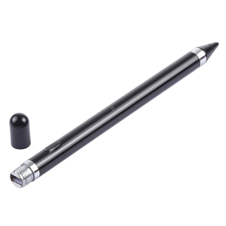 Short Universal Rechargeable Capacitive Touch Screen Stylus Pen with 2.3mm Superfine Metal Nib, For iPhone, iPad, Samsung, and O