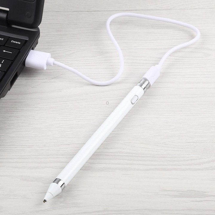 Short Universal Rechargeable Capacitive Touch Screen Stylus Pen with 2.3mm Superfine Metal Nib, For iPhone, iPad, Samsung, and O