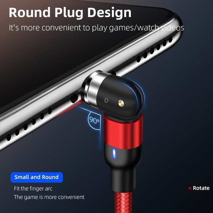 2m 2A Output USB to Micro USB Nylon Braided Rotate Magnetic Charging Cable(Black)