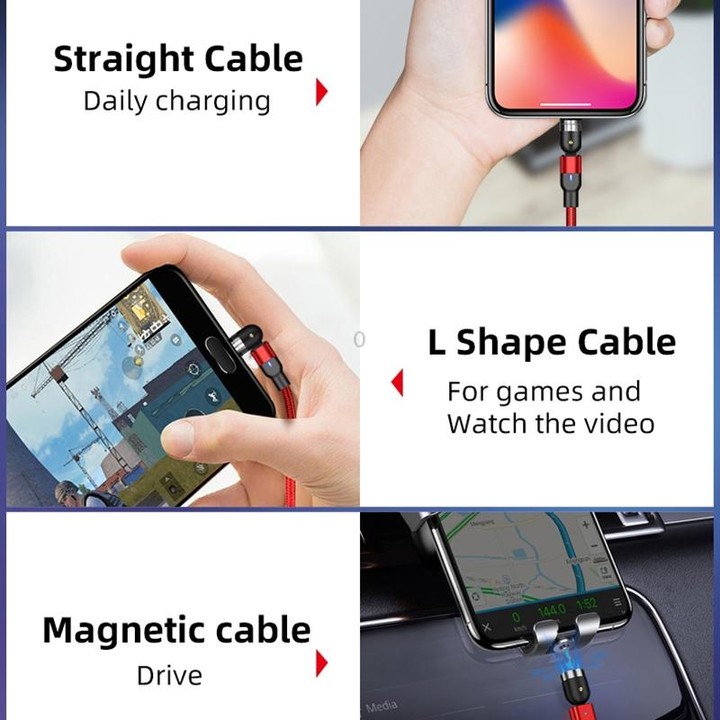 2m 2A Output USB to Micro USB Nylon Braided Rotate Magnetic Charging Cable(Purple)