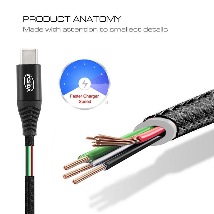 1.2m Nylon Braided Cord USB to Type-C Data Sync Charge Cable with 110 Copper Wires, Support Fast Charging(Black)