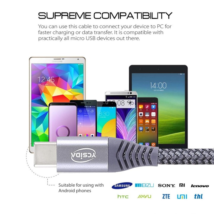 1.2m Nylon Braided Cord USB to Type-C Data Sync Charge Cable with 110 Copper Wires, Support Fast Charging(Grey)