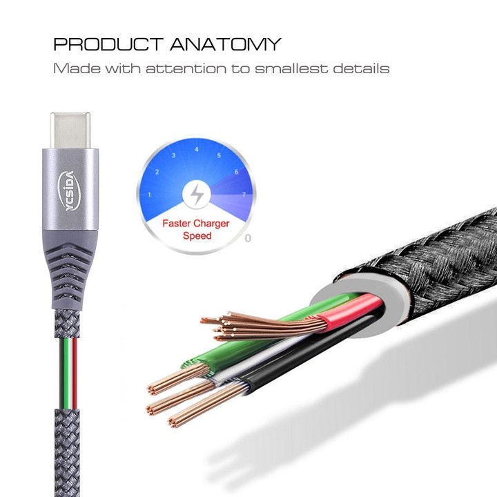 1.2m Nylon Braided Cord USB to Type-C Data Sync Charge Cable with 110 Copper Wires, Support Fast Charging(Grey)