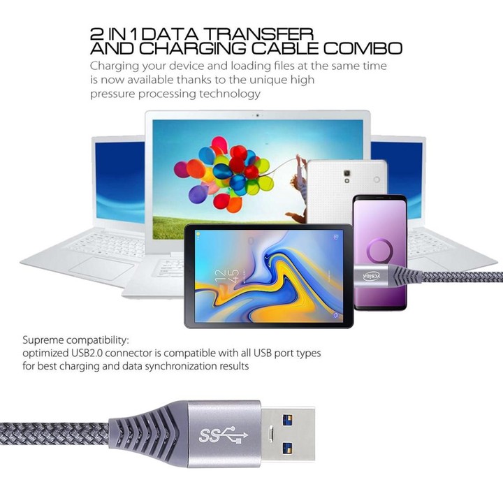 1.2m Nylon Braided Cord USB to Type-C Data Sync Charge Cable with 110 Copper Wires, Support Fast Charging(Grey)