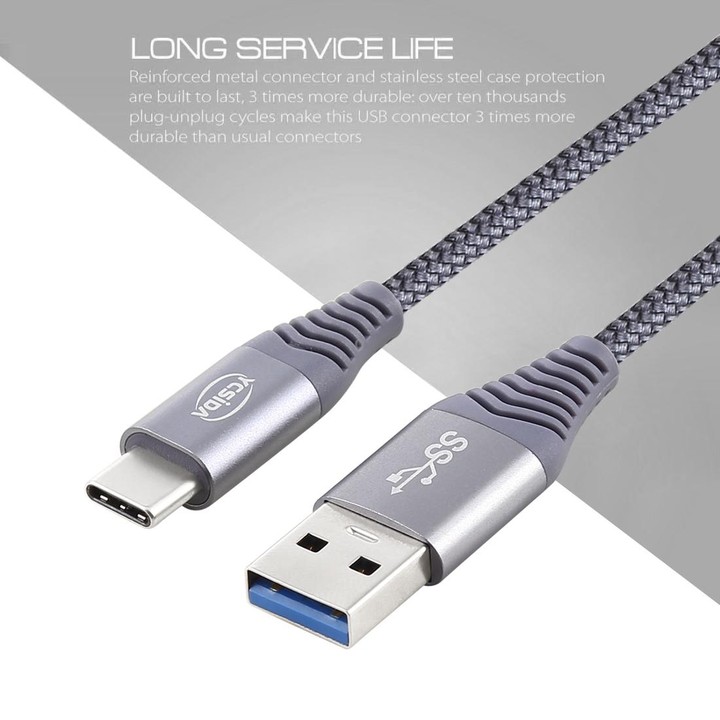 1.2m Nylon Braided Cord USB to Type-C Data Sync Charge Cable with 110 Copper Wires, Support Fast Charging(Grey)