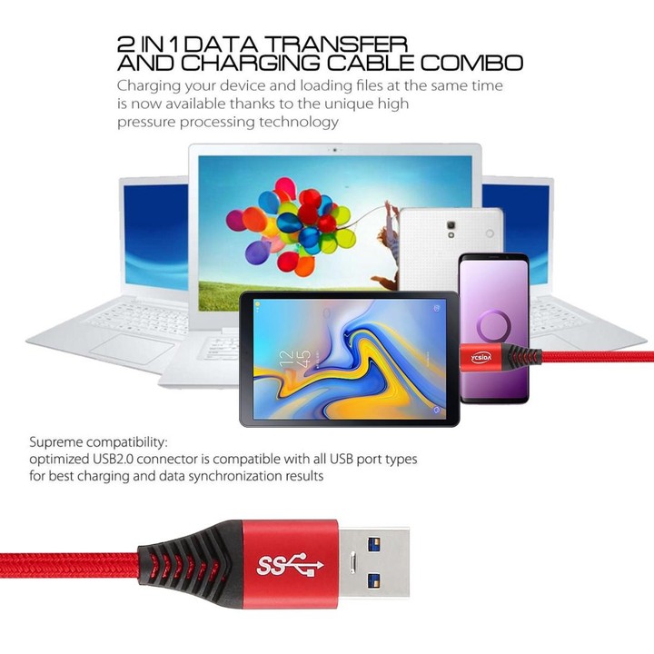 1.2m Nylon Braided Cord USB to Type-C Data Sync Charge Cable with 110 Copper Wires, Support Fast Charging(Red)