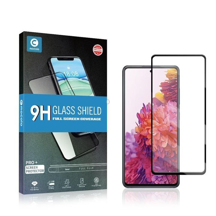 mocolo 0.33mm 9H 2.5D Full Glue Silk Print Tempered Glass Film for Samsung Galaxy S20 FE 5G, Support Fingerprint Unlock(Black)