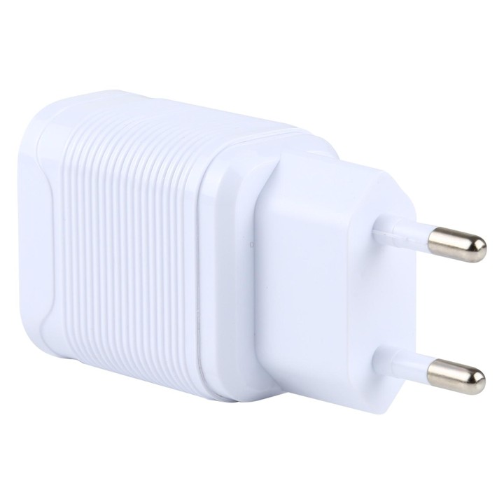 LZ-728 2 in 1 18W QC 3.0 USB Interface Travel Charger + USB to USB-C / Type-C Data Cable Set, EU Plug, Cable Length: 1m(White)