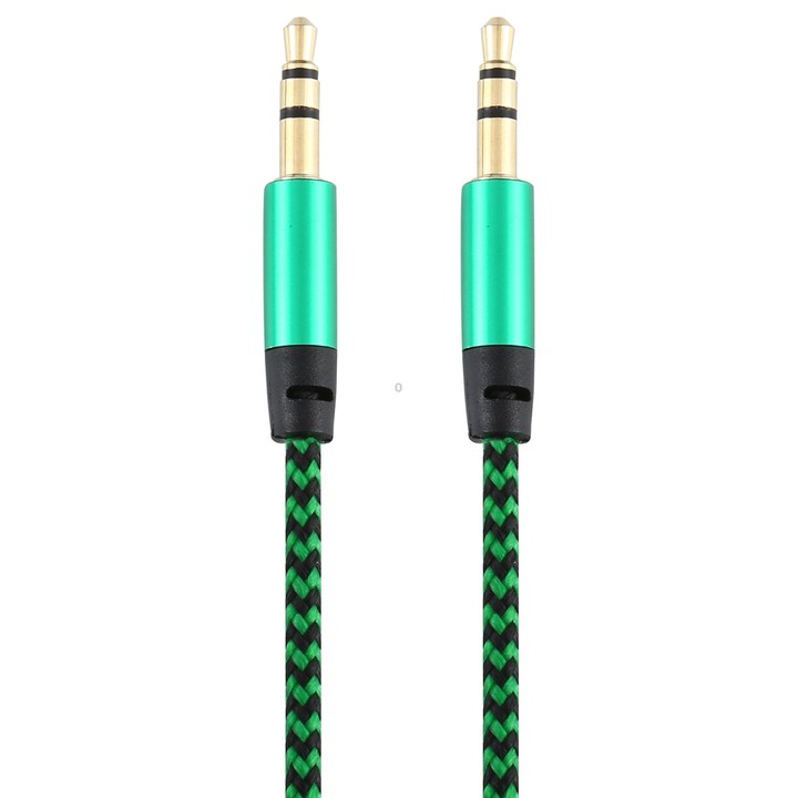 3 PCS K10 3.5mm Male to Male Nylon Braided Audio Cable, Length: 1m(Green)