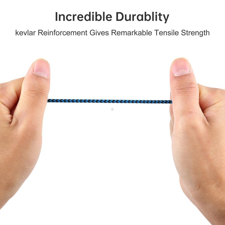 3 PCS K10 3.5mm Male to Male Nylon Braided Audio Cable, Length: 1m(Blue)