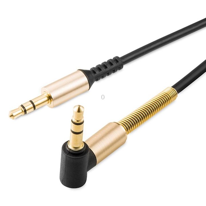 hoco UPA02 AUX Spring Audio Cable without Microphone, Cable Length: 1m(Black)