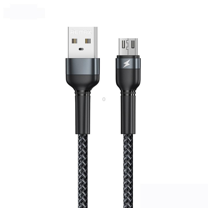 REMAX RC-124m 1m 2.4A USB to Micro USB Aluminum Alloy Braid Fast Charging Data Cable(Black)