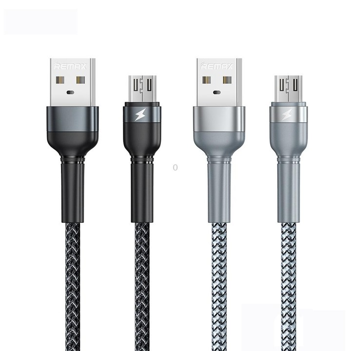 REMAX RC-124m 1m 2.4A USB to Micro USB Aluminum Alloy Braid Fast Charging Data Cable(Black)