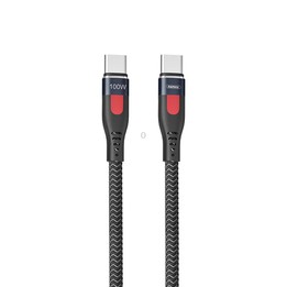 REMAX RC-187c Lesu Pro 1m PD100W Type-C to USB-C / Type-C Aluminum Alloy Braid Fast Charging Data Cable (Black)