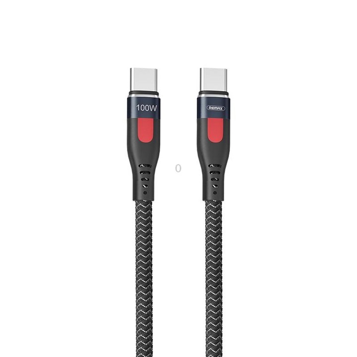 REMAX RC-187c Lesu Pro 1m PD100W Type-C to USB-C / Type-C Aluminum Alloy Braid Fast Charging Data Cable (Black)