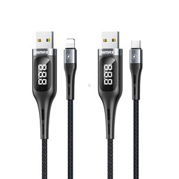 REMAX RC-096a Leader 1.2m 2.1 USB to USB-C / Type-C Intelligent Digital Display Aluminum Alloy Braid Fast Charging Data Cable