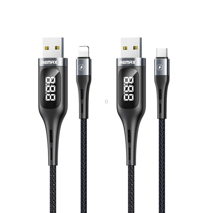 REMAX RC-096a Leader 1.2m 2.1 USB to USB-C / Type-C Intelligent Digital Display Aluminum Alloy Braid Fast Charging Data Cable