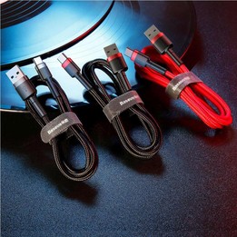 Baseus 1m 3A Max USB to USB-C / Type-C Data Sync Charge Cable(Red)