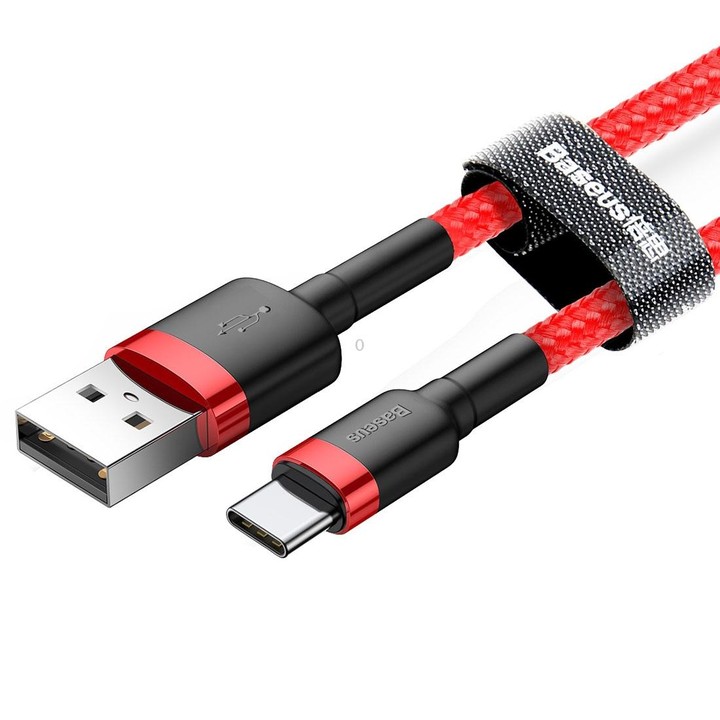 Baseus Kevlar 50cm 3A Max USB to USB-C / Type-C Data Sync Charge Cable(Red+Red)