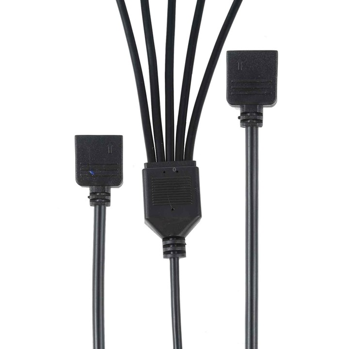3 Pin 5V 1 to 5 Motherboard AURA RGB PC Cooling Extension Cable for Asus (Black)