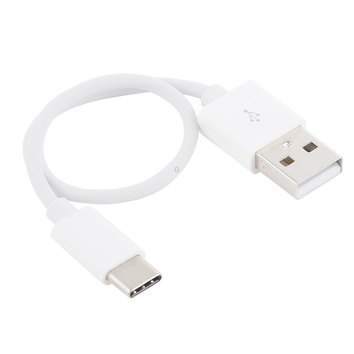 USB to USB-C / Type-C Charging & Sync Data Cable, Cable Length: 22cm(White)