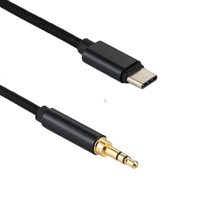 1m Weave Style Type-C Male to 3.5mm Male Audio Cable(Black)
