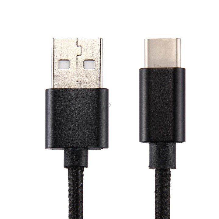 Knit Texture USB to USB-C / Type-C Data Sync Charging Cable, Cable Length: 1m, 3A Total Output, 2A Transfer Data(Black)