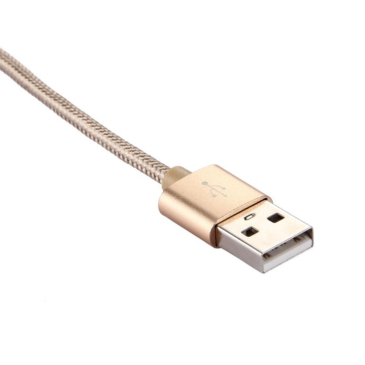 Knit Texture USB to USB-C / Type-C Data Sync Charging Cable, Cable Length: 1m, 3A Total Output, 2A Transfer Data(Gold)
