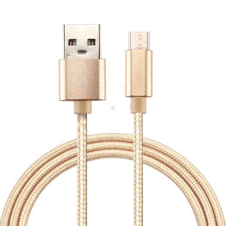 Knit Texture USB to USB-C / Type-C Data Sync Charging Cable, Cable Length: 1m, 3A Total Output, 2A Transfer Data(Gold)