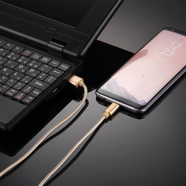 Knit Texture USB to USB-C / Type-C Data Sync Charging Cable, Cable Length: 1m, 3A Total Output, 2A Transfer Data(Gold)