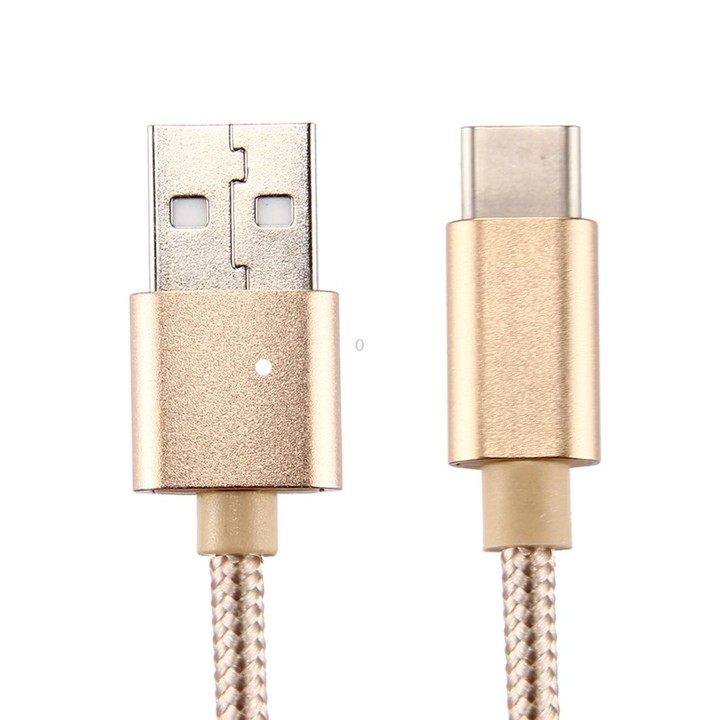 Knit Texture USB to USB-C / Type-C Data Sync Charging Cable, Cable Length: 2m, 3A Output(Gold)