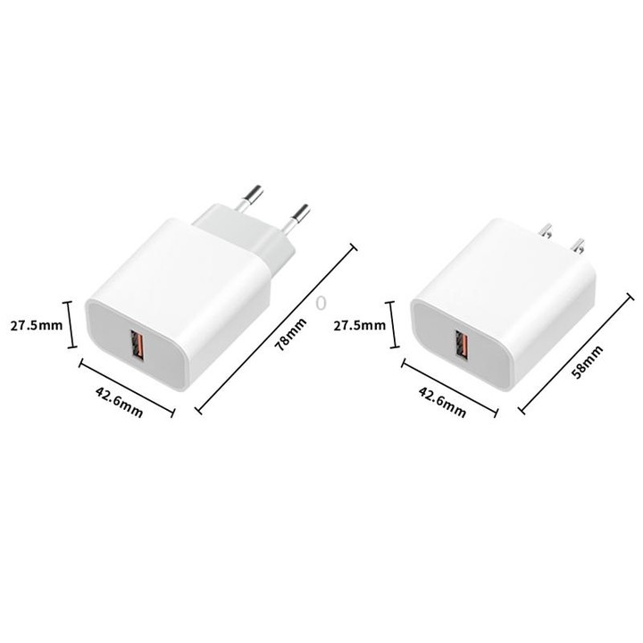 M117 2.4A Single USB Port Flash Charger Travel Charger, EU Plug