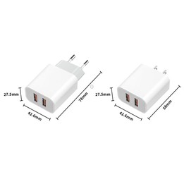M117 2.4A Dual USB Port Flash Charger Travel Charger, EU Plug