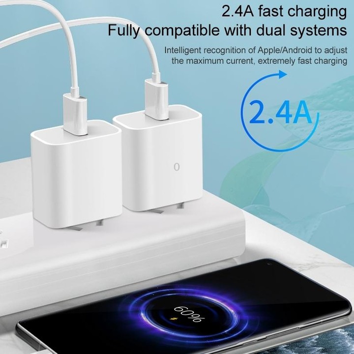 M117 2.4A Dual USB Port Flash Charger Travel Charger, US Plug
