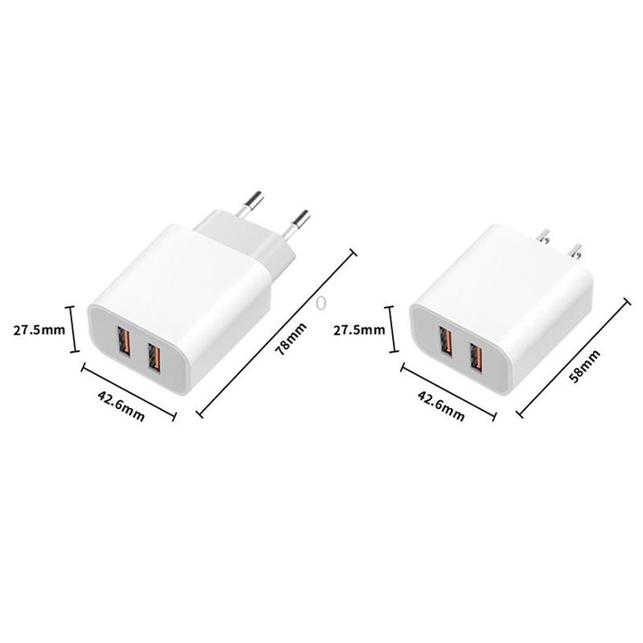 M117 2.4A Dual USB Port Flash Charger Travel Charger, US Plug