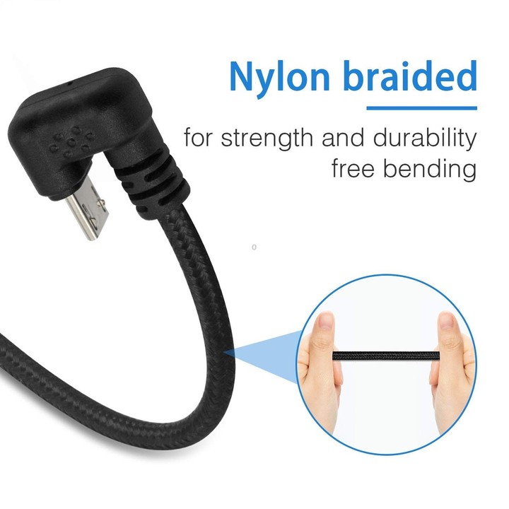 U-shaped Micro USB Male to USB Male Nylon Braid Charge Data Cable