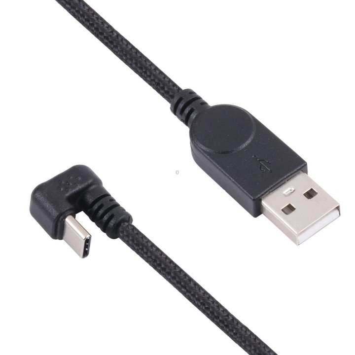 U-shaped USB-C / Type-C Male to USB Male Nylon Braid Charge Data Cable