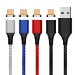 M11 3A USB to Micro USB Nylon Braided Magnetic Data Cable, Cable Length: 2m (Blue)